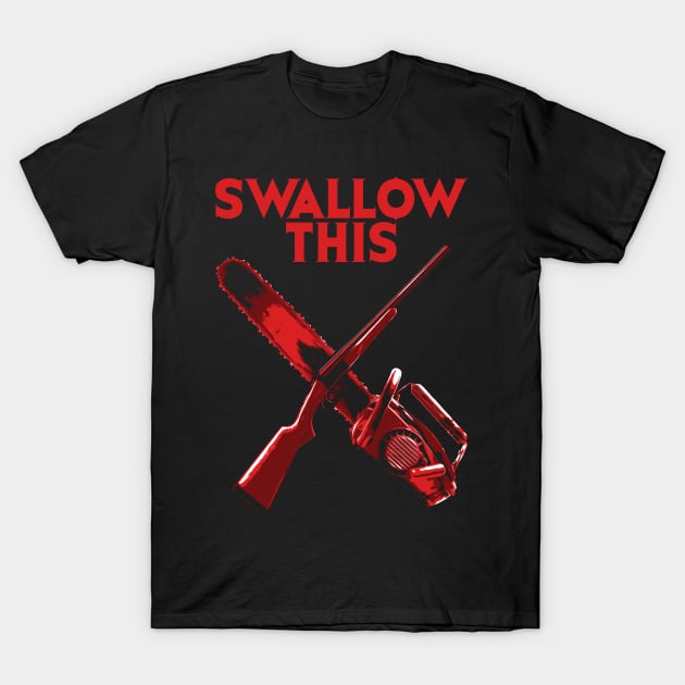 Evil Dead Red Boomstick T-Shirt by Power Up Prints